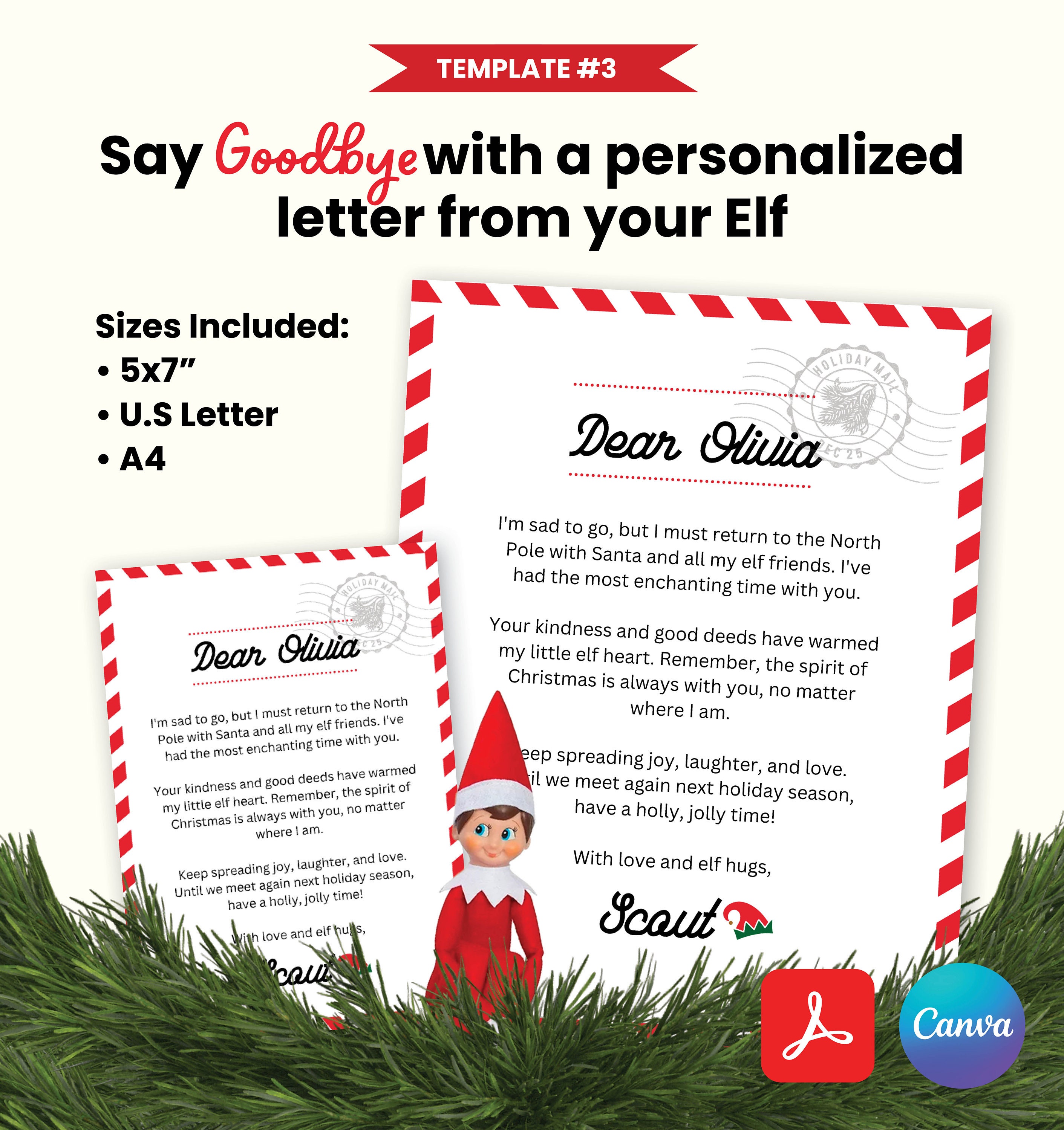Editable Elf Departure Kit Including 'certified Nice' Certificate ...