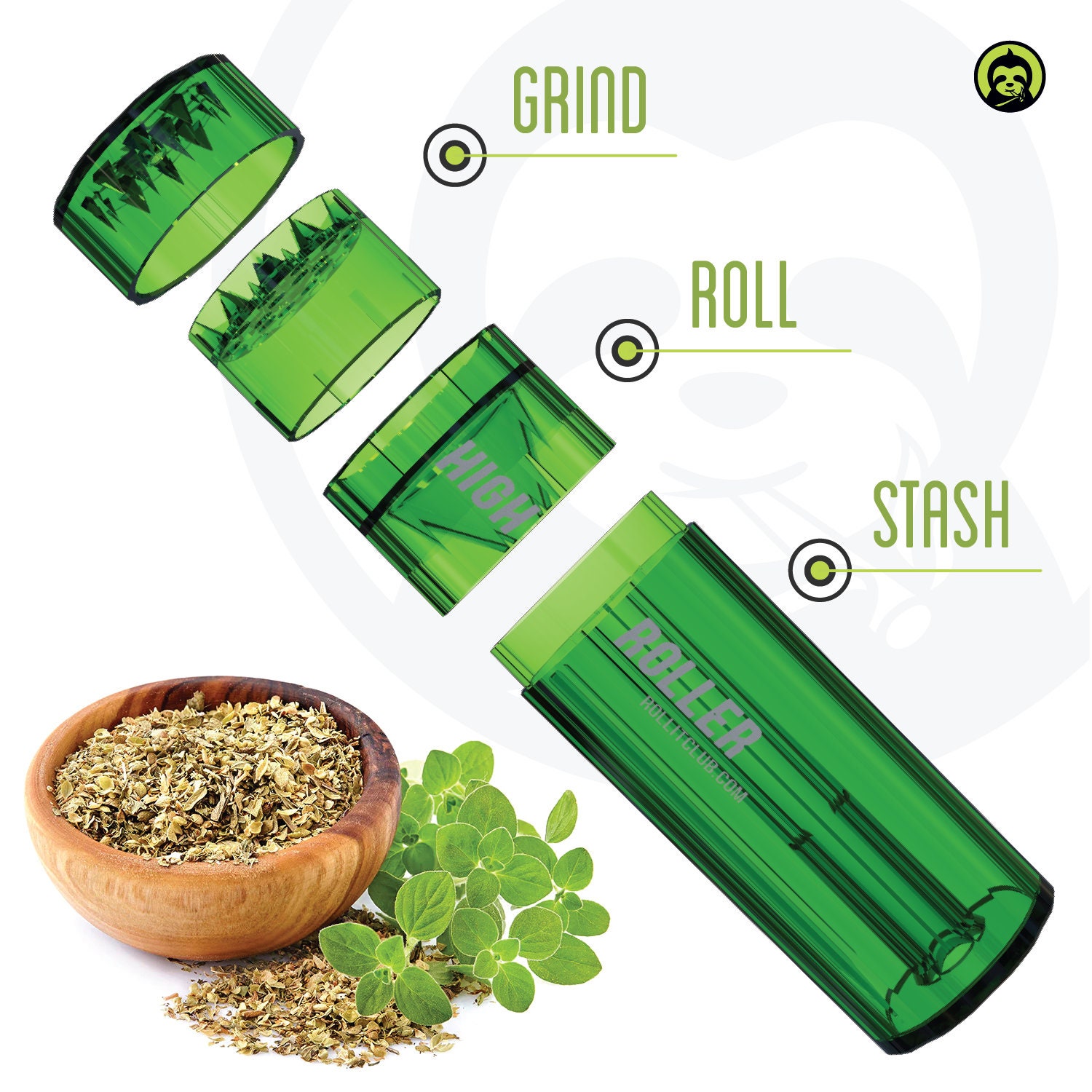 HIGHROLLER Herb Grinder & Cone Loader With 54 Pre-roll Papers