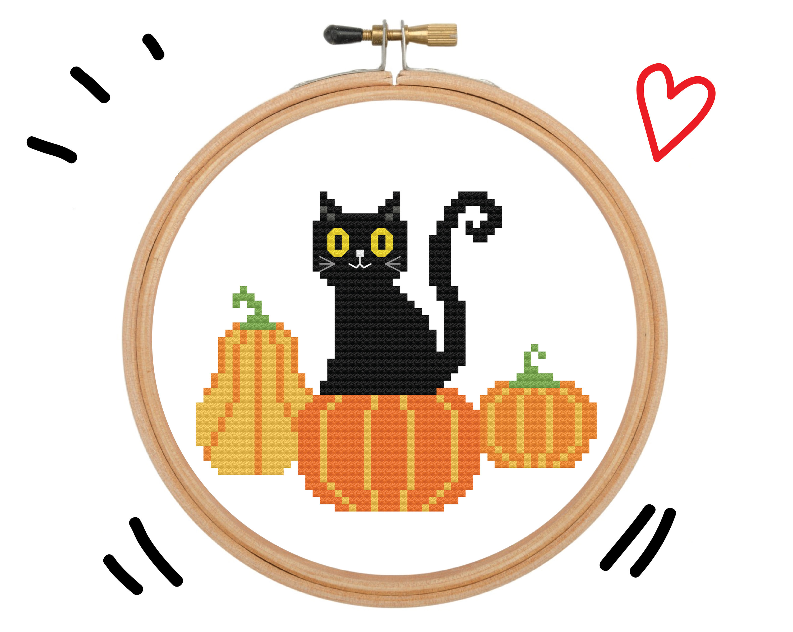 Halloween Cat Easy Cross Stitch Cross Stitch Pattern Etsy Sweden