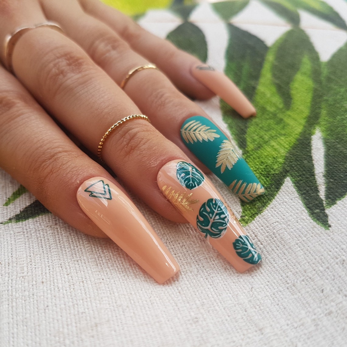 HOLIDAY VIBES Tropical Nails Deluxe Press On Nails Press Etsy