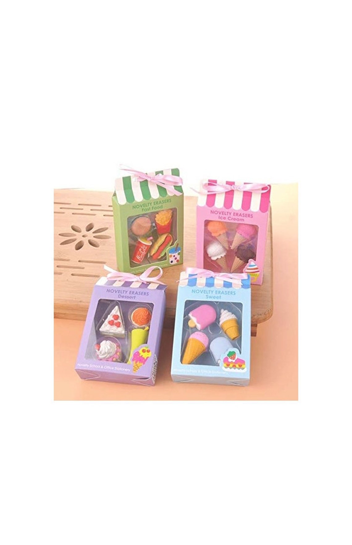 Sweet Dessert Erasers 4 Eraser in a Box Mini Eraser Set Etsy