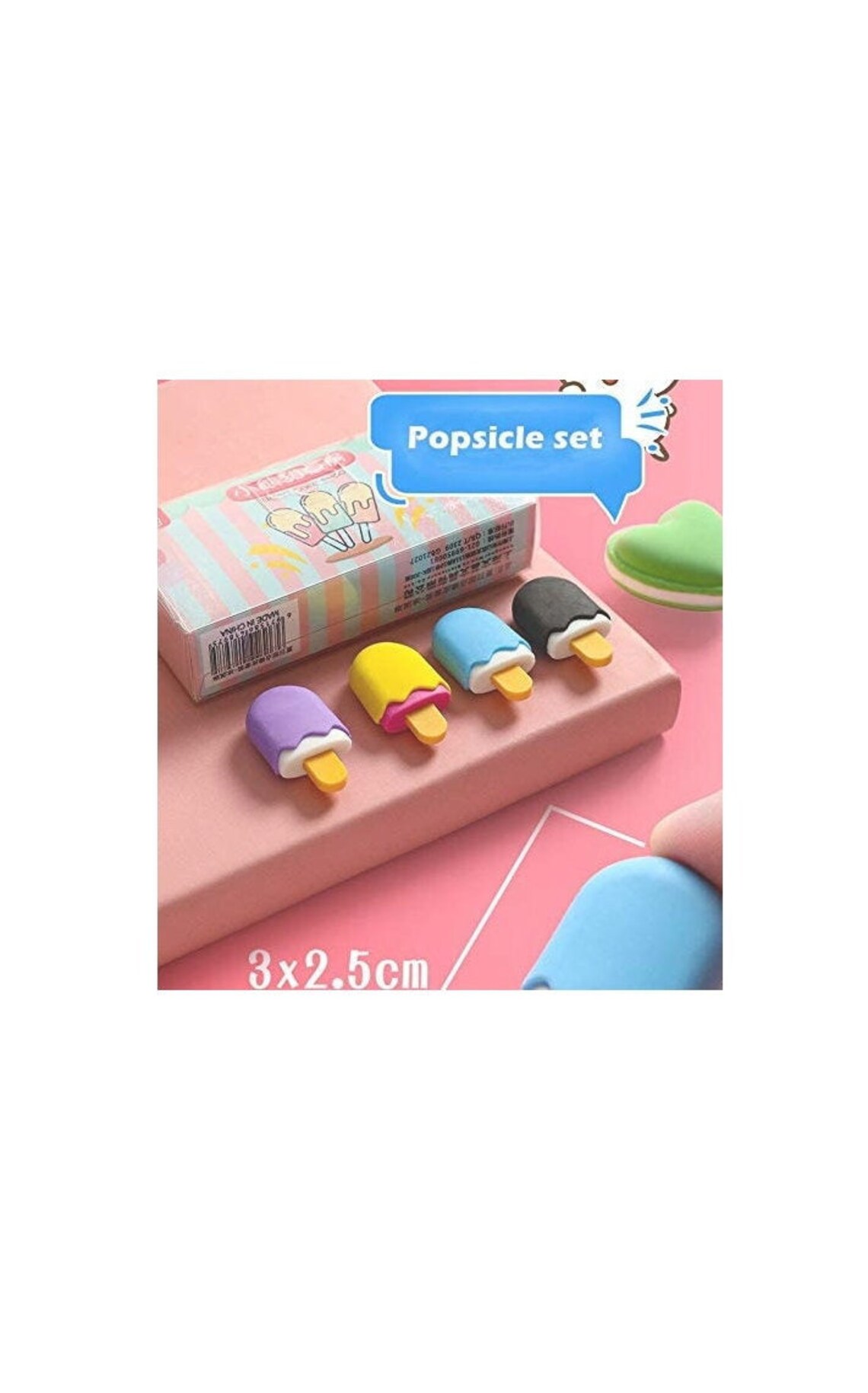 Sweet Dessert Erasers 4 Eraser in a Box Mini Eraser Set Etsy