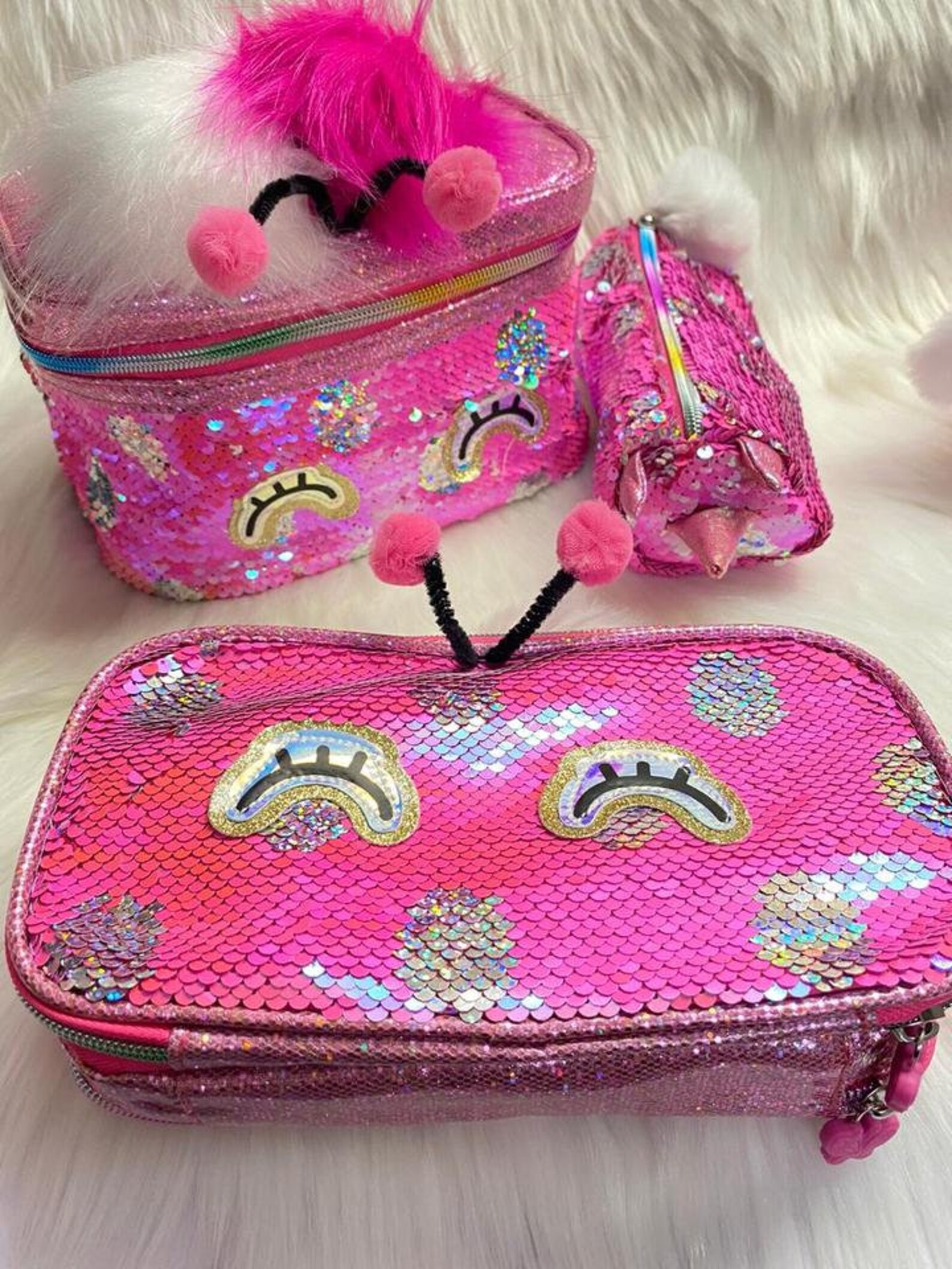 Sequin Vanity Pouch Signature Pink Premium holographic Sequin Etsy