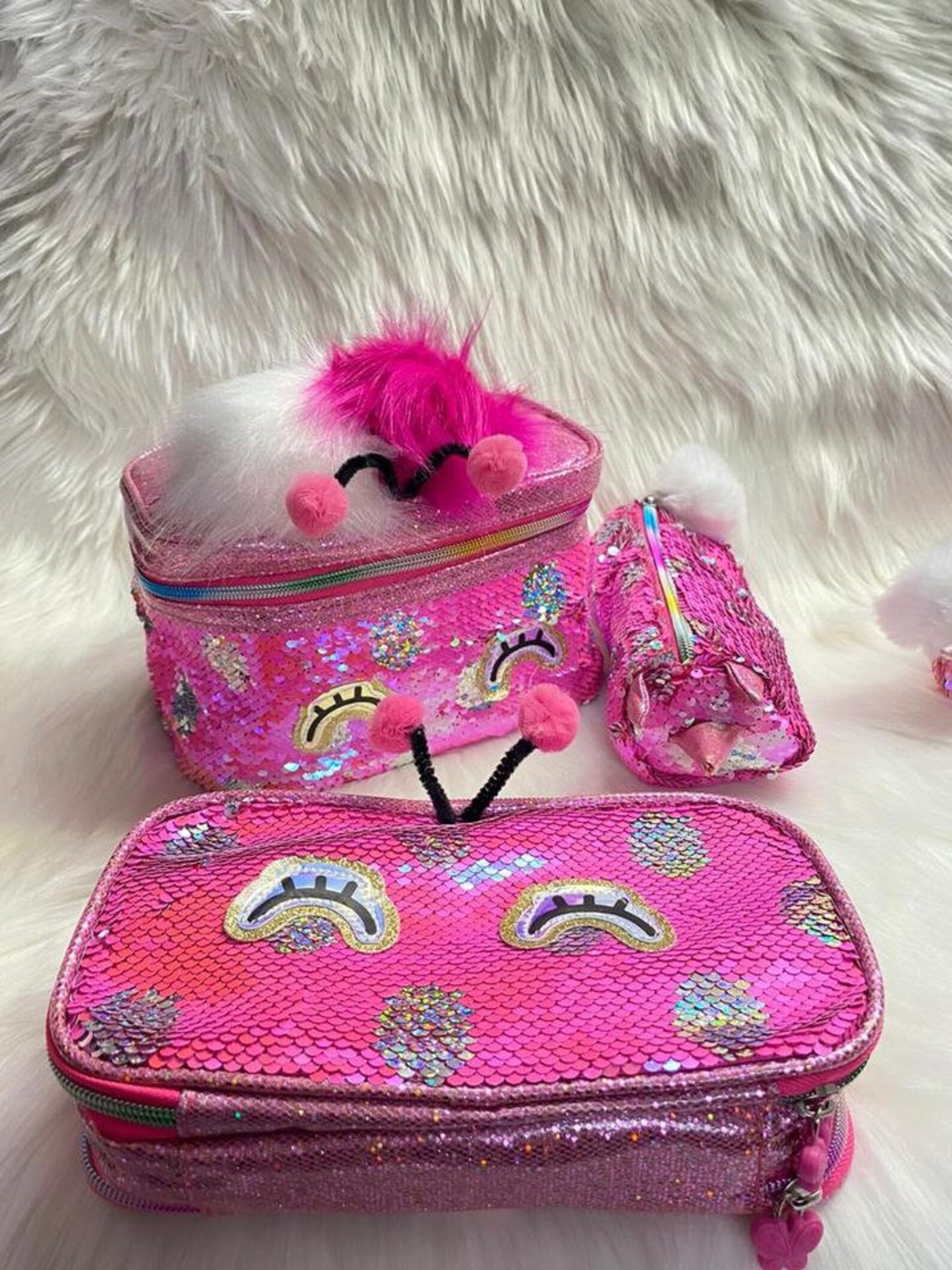 Sequin Vanity Pouch Signature Pink Premium holographic Sequin Etsy