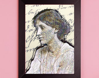 Virginia Woolf-Plakat. Digitaler Posterdruck. Gemälde von Virginia Woolf, 42 x 59 cm. Digitale Datei.