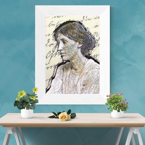 Virginia Woolf A2 Digital Download, Digital Image, Printable, Digital Art, poster, Virginia Woolf, digital card, English author