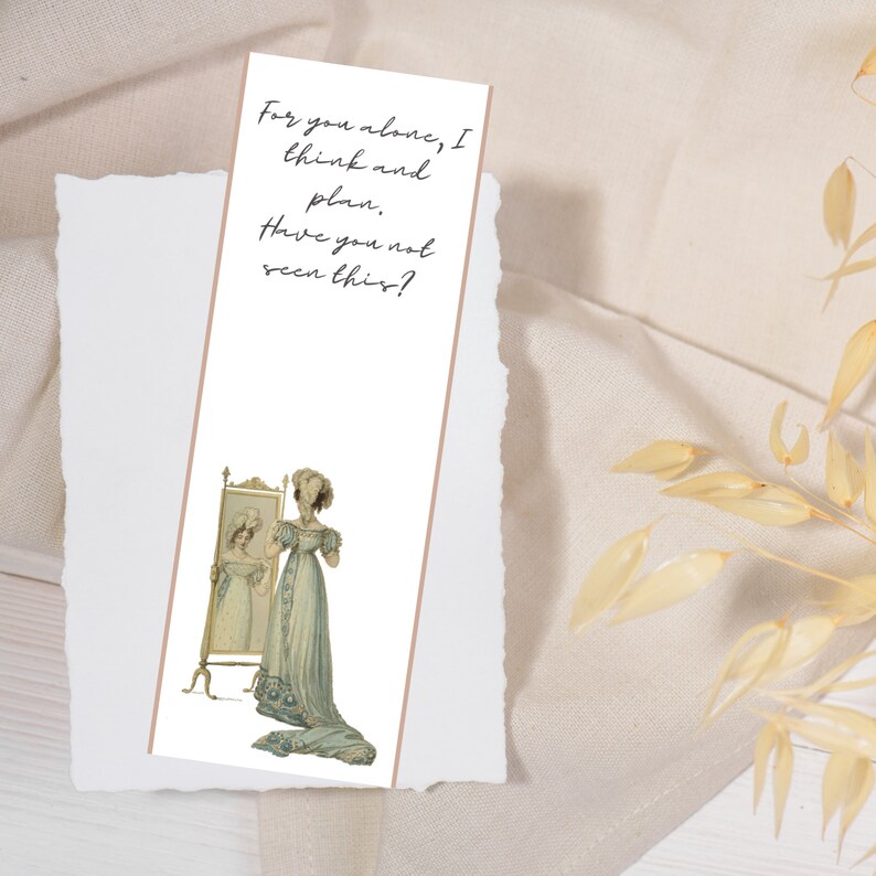 Printable Bookmarks, Printable Bookmarks Jane Austen Inspired, Jane ...
