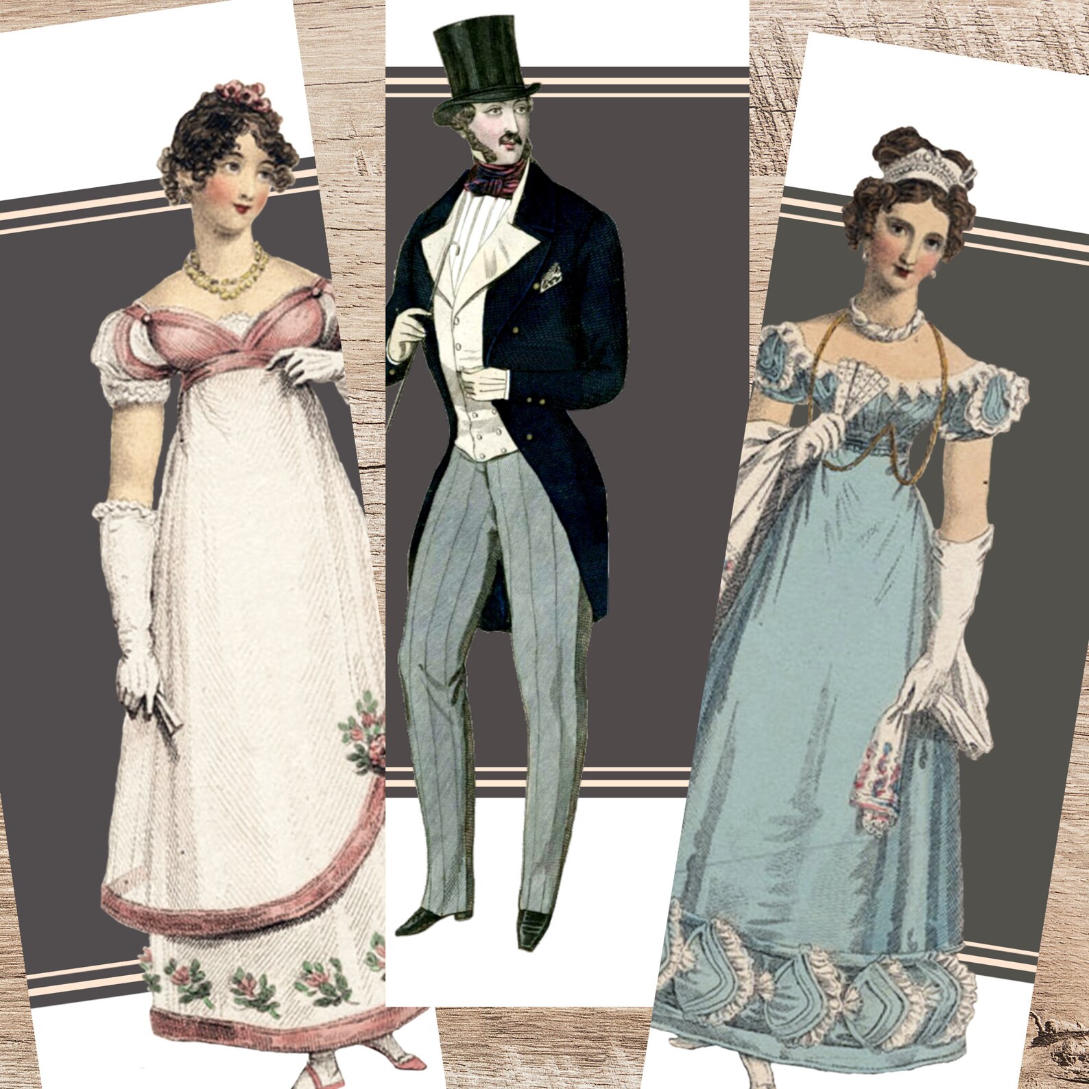 Printable Bookmarks, Jane Austen Inspired, Victorian Bookmark ...
