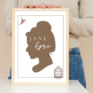 A2 Jane Eyre Quote, Charlotte Bronte Quote Print, Book Quote, Charlotte Brontë Jane Eyre literary poster, literary gift, illustration poster