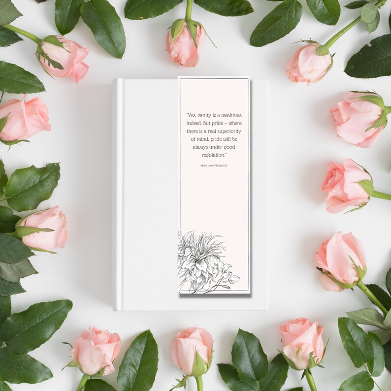 3 Printable Bookmarks, Printable Bookmarks Jane Austen Inspired ...