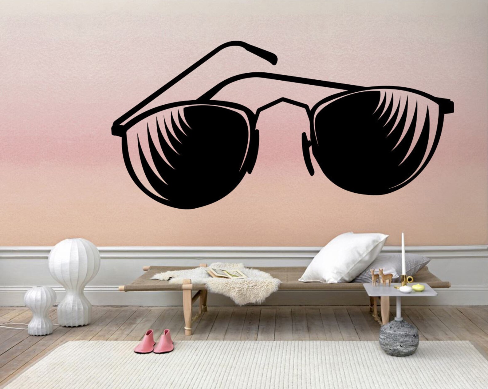 Sunglasses Black Wall Vinyl Sticker Decal Mural Art Decor Etsy