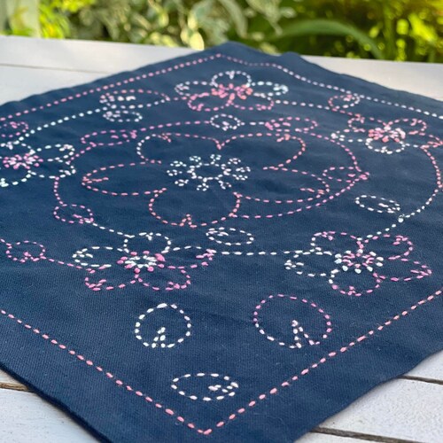 Japanese Sashiko Embroidery Sampler Kit Rabbit usagi Etsy