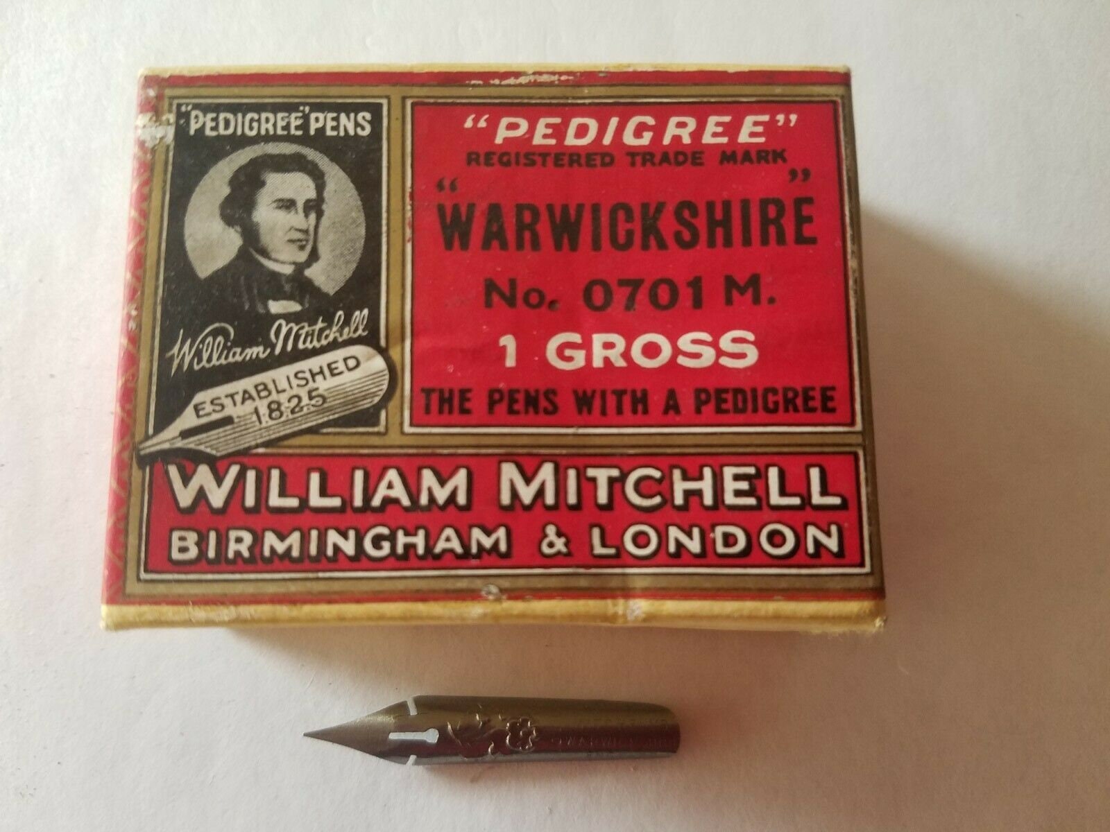 Vintage William Mitchell Pedigree Round Hand Dip Pen Nib 6 No 