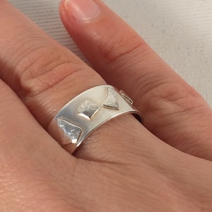 sterling silver band ring with texture original deign ring handmade sterling silver ring,fine silver ring, artisan handcrafted silver ring
