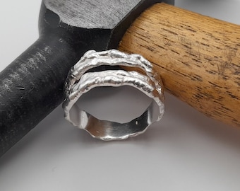 organische Form Silberring,Anhänger aus Silber 925, Silberring, zierlicher Ring