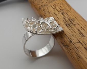 organische Form Silberring,Anhänger aus Silber 925, Silberring, zierlicher Ring