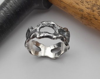 organische Form Silberring,Anhänger aus Silber 925, Silberring, zierlicher Ring