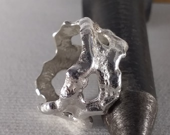 organische Form Silberring,Anhänger aus Silber 925, Silberring, zierlicher Ring