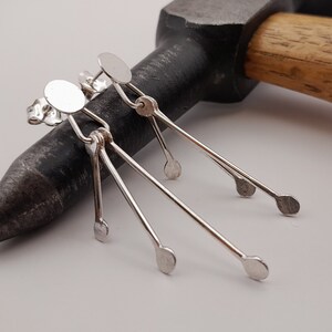 sterling silver dangling earrings handmade 925 silver earrings original design earrings artistic handmade jewellery unique design earrings
