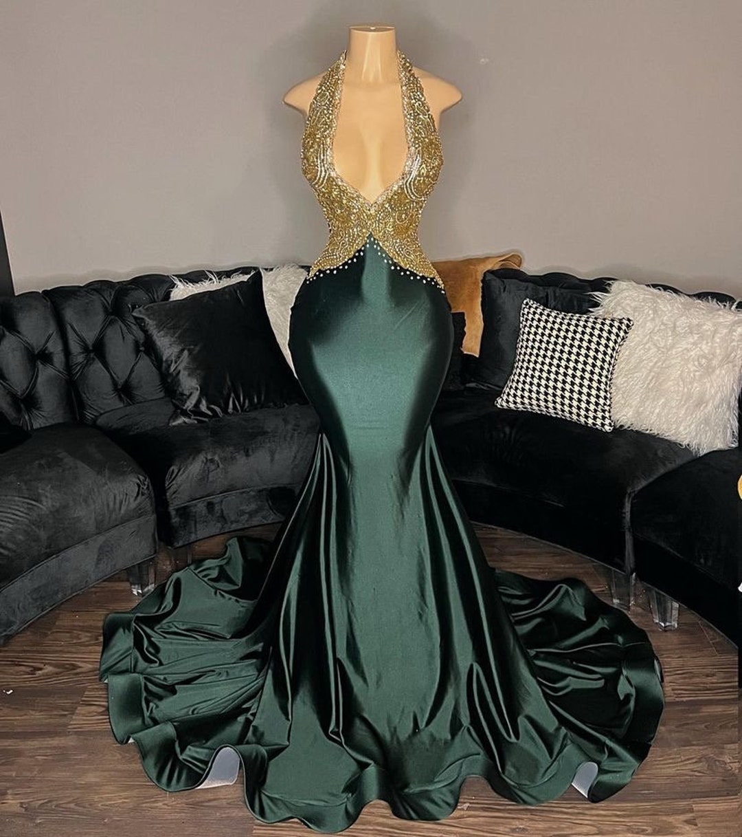 Emerald Green Mermaid Prom Dress Evening Gown Homecoming Dress - Etsy