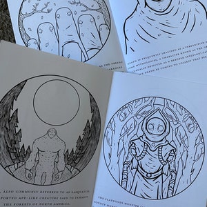 Cryptid, Folklore, Conspiracy Theories, and Urban Legends Coloring Book image 4