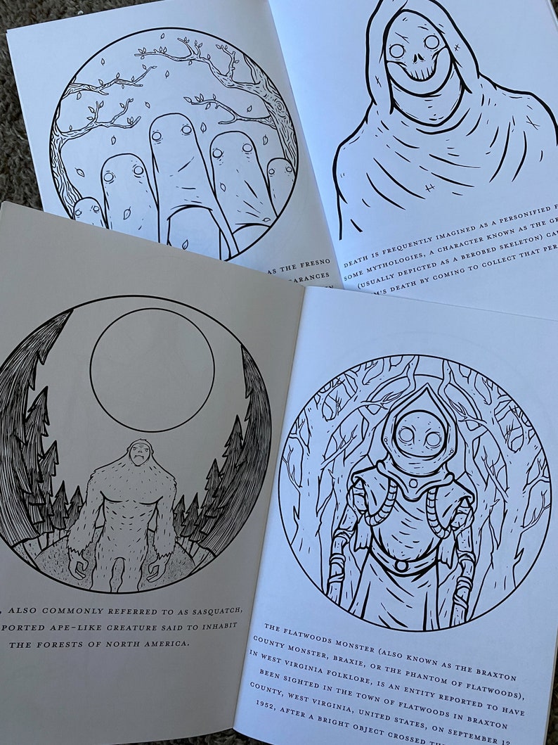 Cryptid, Folklore, Conspiracy Theories, and Urban Legends Coloring Book image 4