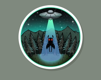 Mothman Abduction Stickers
