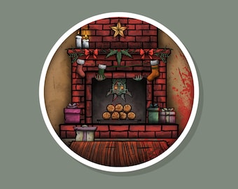 Krampus eldstad klistermärke