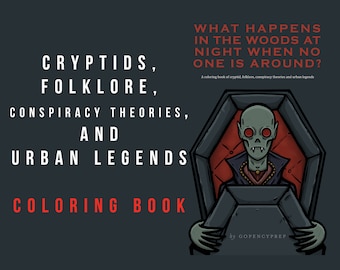 Cryptid, Folklore, Verschwörungstheorien und Urban Legends Ausmalbuch