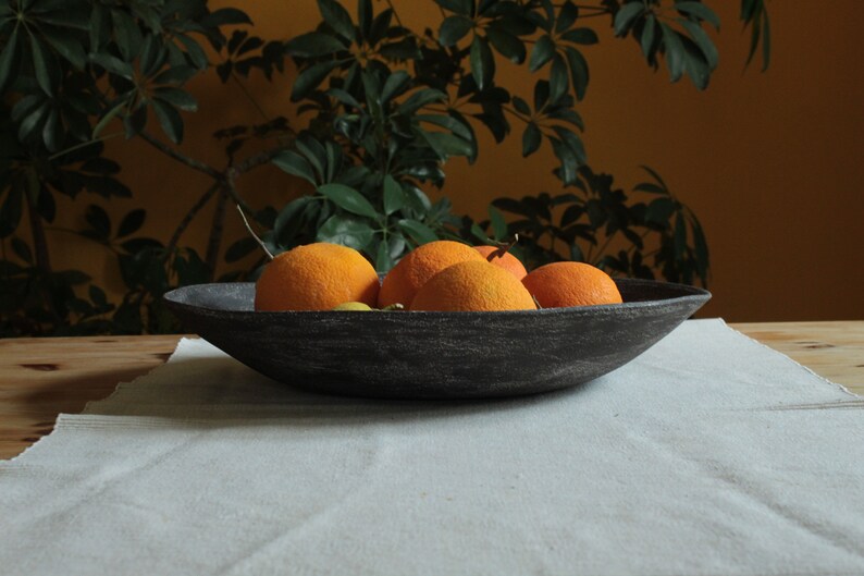 Decorative Ceramic Large Bowl Fruit Bowl Black and White Etsy