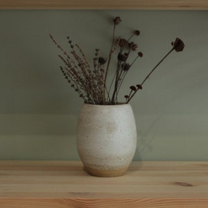 Ceramic vase, Flower vase, Stoneware vase, Minimal Vase, White speckled vase, Handmade ceramic vase image 3