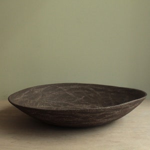Decorative ceramic large bowl, Fruit bowl, Black/brown and white bowl, Handmade stoneware bowl,Gift for house, Home Deco,Housewarming gift