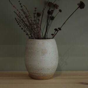 Ceramic vase, Flower vase, Stoneware vase, Minimal Vase, White speckled vase, Handmade ceramic vase image 5