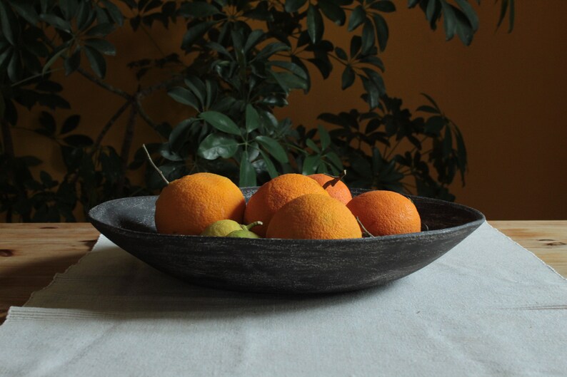 Decorative Ceramic Large Bowl Fruit Bowl Black and White Etsy