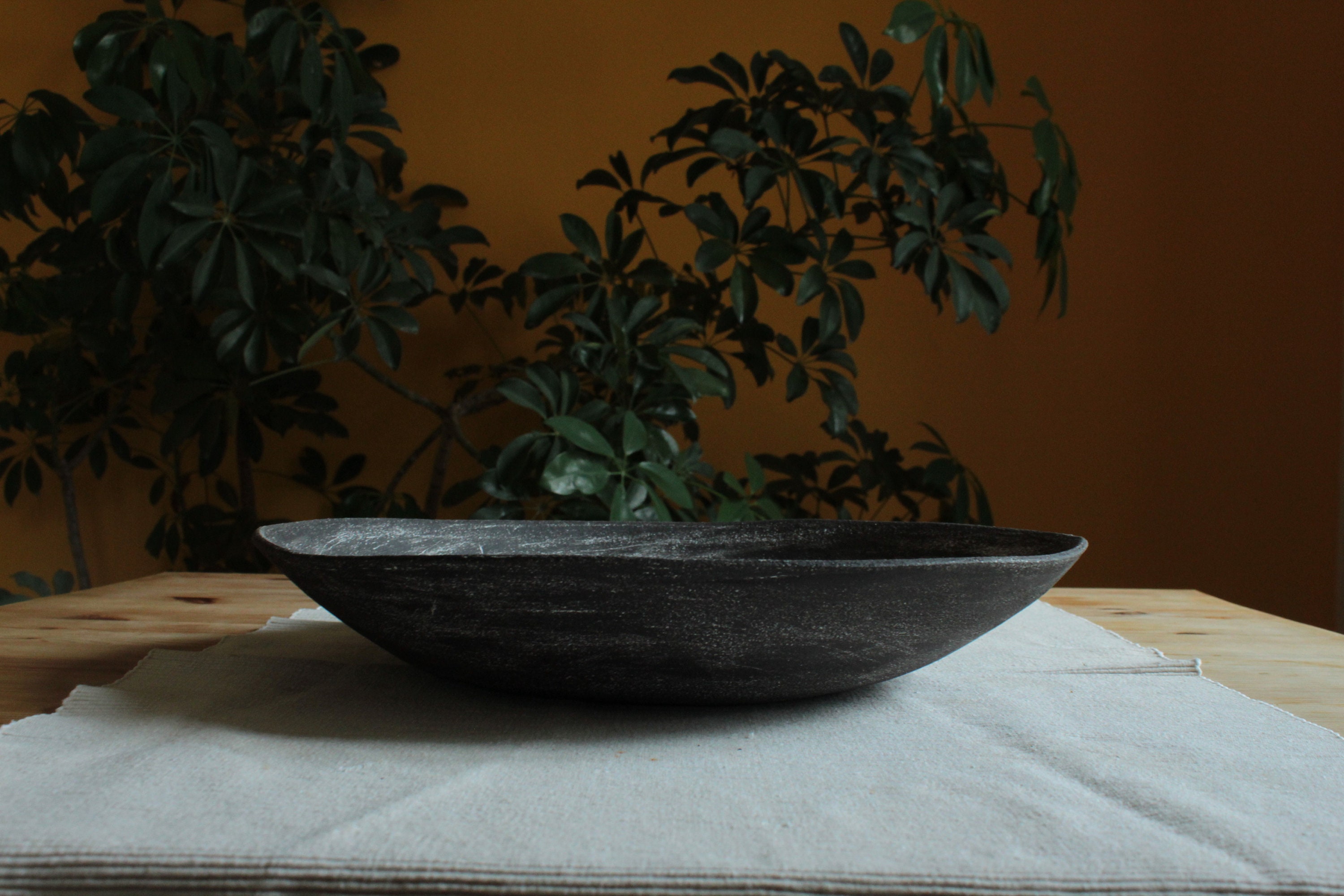 Decorative Ceramic Large Bowl Fruit Bowl Black and White Etsy