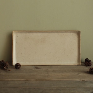 Speckled ceramic platter, Handmade serving plate, Ceramic serveware, Rectangular Cheeseplatter, Stoneware serving tray, Handmade dish