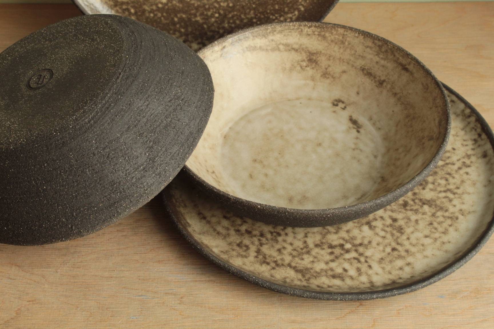 Set of 1 Dinner Plate and 1 Pasta Plate Handmade Ceramic Etsy