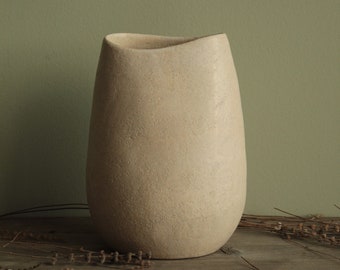 Weiße Steinzeug Vase 2, Handgemachte Keramik Dekovase, Wohnkultur Vase, Kunstvase, Blumenvase, Innendesignvase