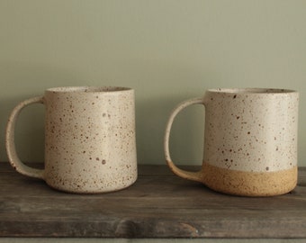 400ml White Speckled Handmade Ceramic Mug, Ceramic Coffee Cup, Minimalist Coffee Mug, Stoneware Cup, Modern Ceramics , Tea mug, Pottery