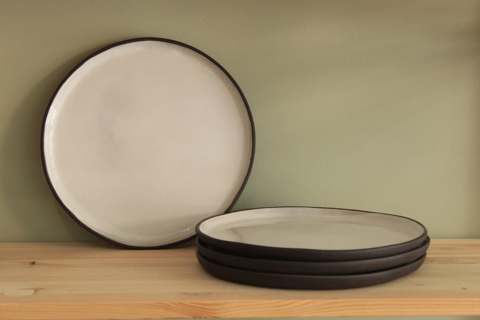 Set of 2 Ceramic Dinner Plates Handmade Ceramic Plates Etsy