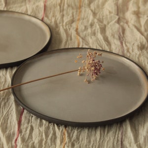 Set of 2 ceramic side plates, Handmade ceramic plates, Cream white plate, Modern dinner set, Serving plate, Pottery dinnerware, Tableware