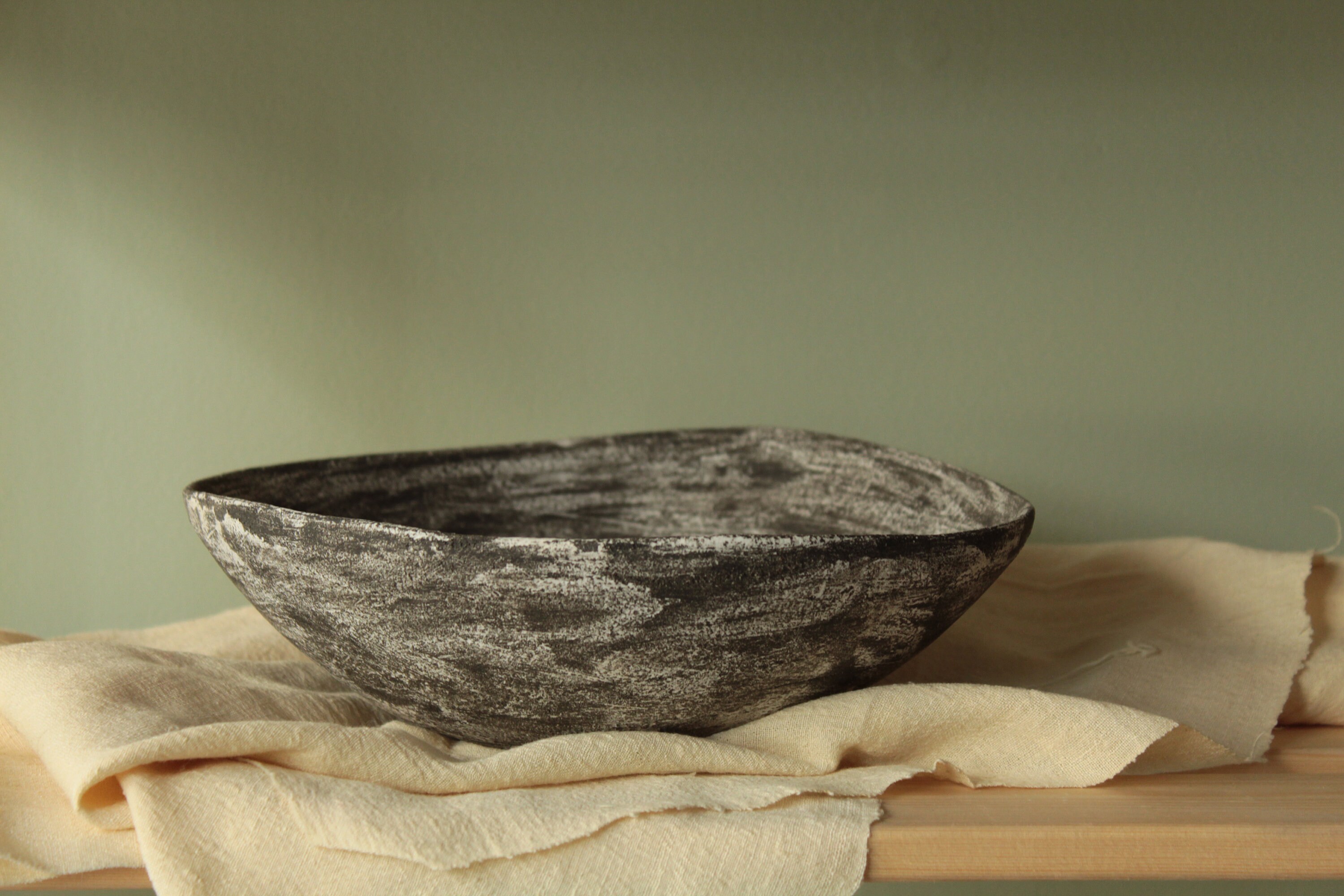 Decorative Ceramic Bowl Fruit Bowl Black and White Bowl Etsy