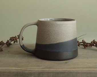 Tasse à café en céramique tricolore faite main, grès moderne