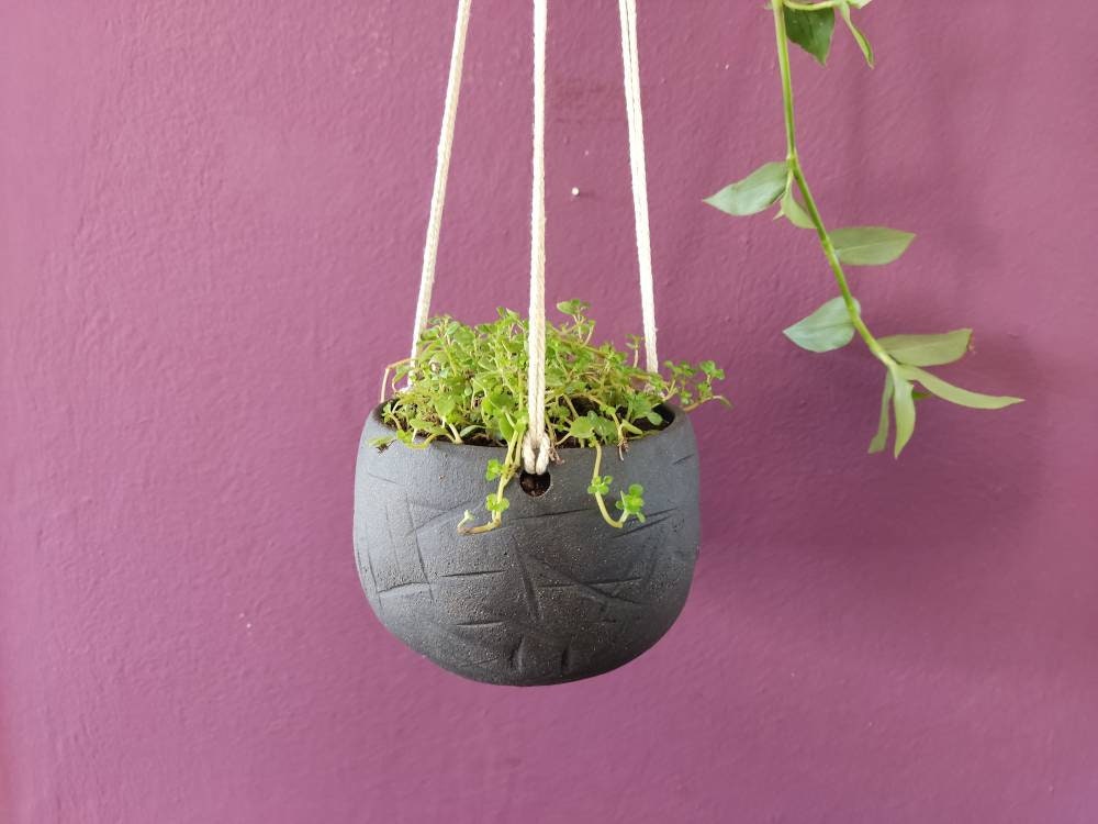 Jardinière En Céramique Faite Main, Jardinière D'intérieur Suspendue, Porte-Plante, Cache-Pot, Cadeau De Pendaison Crémaillère, Pot Suspendu