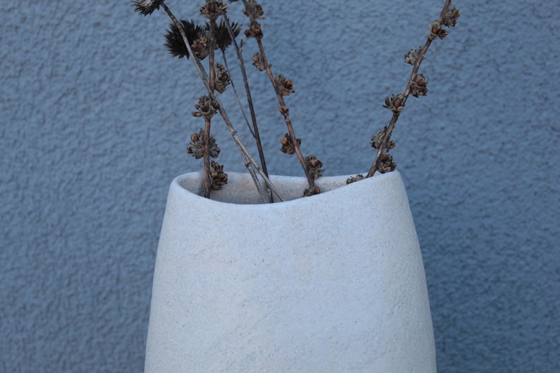 White stoneware vase 2, Handmade ceramic decorative vase, Home decor vase, Interior decor art vase, Flower vase, Interior design vase 画像 7