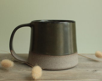 400ml Green&grey mug Handmade ceramic coffee mug, Minimalist stoneware Cup, Modern Ceramic cup , Tea mug, Pottery mug, Minimal clay mug