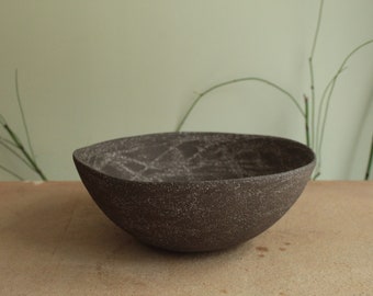 Decorative ceramic bowl, Fruit bowl, Black/brown and white bowl, Handmade bowl, Stoneware bowl,Gift for house, Home Deco,Housewarming gift