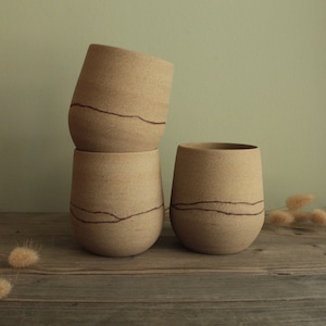 Red line cup, Cappuccino cup, Handmade ceramic coffee cup, Minimalist stoneware Cup, Modern Ceramic cup , Tea mug, Pottery coffee mug