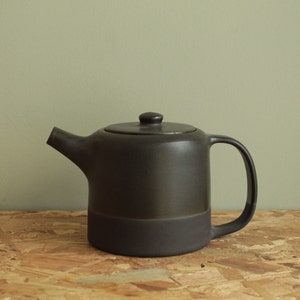 Handmade ceramic teapot, Black teapot, Pottery teapot, Minimal stoneware teapot, Modern teapot