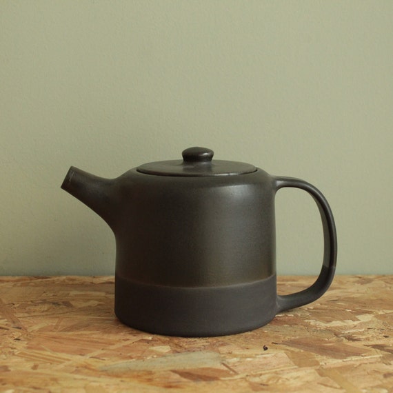 Handmade ceramic teapot, Black teapot, Pottery teapot, Minimal stoneware teapot, Modern teapot